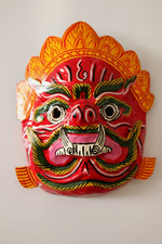 Masque Cambodgien en papier mâché Couleurs Rouge