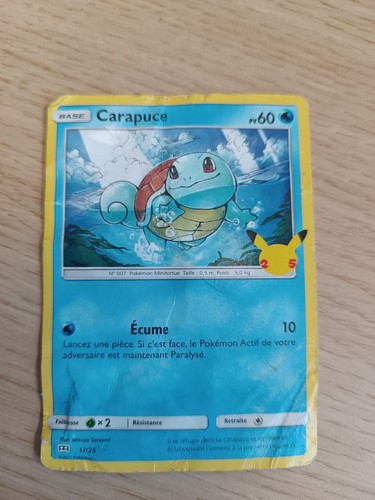 Carte pokémon carapuce 25 - carte,