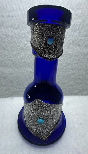 Bouteille vase bleu - bouteille,,
