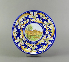 Assiette décorative peinte à la main signée Caltagirone Scarlatella Italie