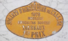 PLAQUE CONCOURS AGRICOLE