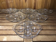 Lot De 6 Assiettes De 6 Escargots PYREX SEDLEX Verre Moule Transparent #A387