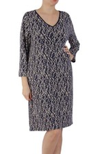 Robe mi-longue Col V à motifs