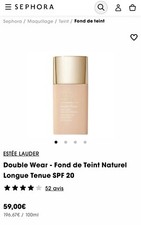 ESTÉE LAUDER Double Wear - Fond de Teint Naturel Longue Tenue SPF 20