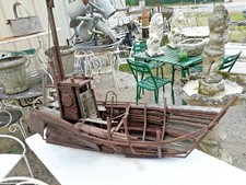 Sculpture en fer d'un bateau de pêche année 50  / haut 80 larg 110 prof 37 cm