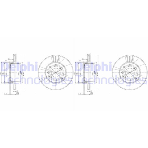 Disques frein delphi - 2x,