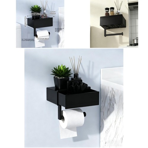 Porte papier toilette noir - porte-papier,
