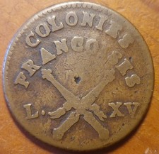 Louis XV- Sol ou 12 deniers pour les colonies 1767 rare !