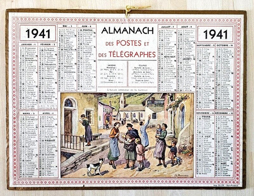 Almanach calendrier ptt - almanach,