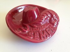 superbe CENDRIER publicitaire ARMAGNAC SEMPE en forme de chapeau  vintage 