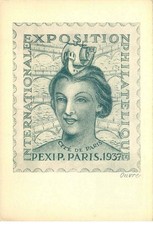 ENTIER POSTAL  40c paix de Laurens   EXPOSITION PHILATELIQUE  PEXIP PARIS 1937