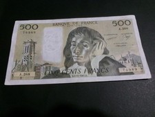 500 FRANCS PASCAL du 05/11/1987 - Billet de banque français. PRESQUE NEUF.