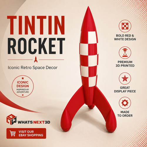 Tintin rocket printed - rocket,