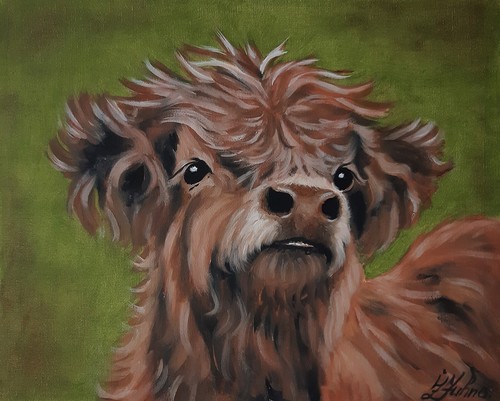 Peinture vache ferme - , art
