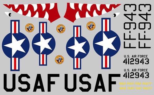 Set stickers usaf - usaf, mustang