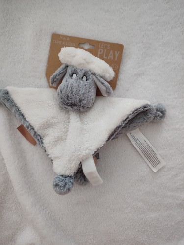 Doudou plat mouton gris blanc
