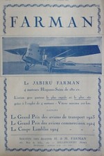 4/1925 PUB AVIONS H M FARMAN AVION GROS PORTEUR JABIRU HISPANO ORIGINAL AD