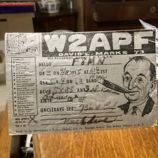 Carte QSL Radio Amateur Radio Card W2APF 1955 Amateur Radio Station USA