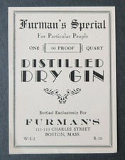 Ancienne étiquette furman - étiquette, furman's