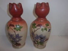 paire ancien vases en opaline a décor japonisant époque XIXe