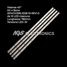 KIT 4 BANDES LED HISENSE TV 2014CHI396-3228-10-REV1.0, LED40EC191C