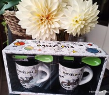 COFFRET D'UN DUO DE TASSES A CAFE BARCELONA