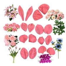 Fnjuucw Moule en silicone 3D en forme de pétales de fleurs tulipe orchidées f...