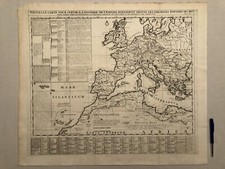 Carte ancienne EUROPE~AFRIQUE DU NORD  Atlas Gueudeville Châtelain XVIIIè siècle