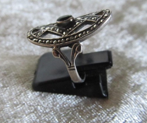 Bague ancienne marquise argent - bague,