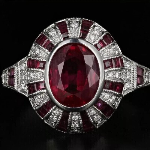 Bague fiançailles ovale en - de,