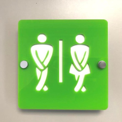 Crossed legged toilet - legged, sign