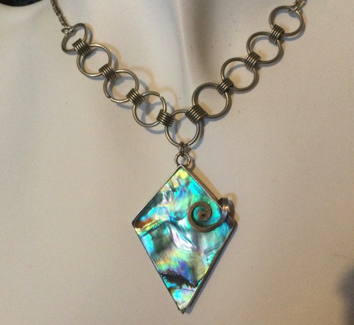Ancien collier argent massif - argent,