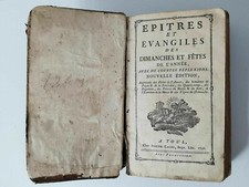 Livre ancien reliure cuir Epitres et Evangiles des Dimanches et fêtes 18e 1790