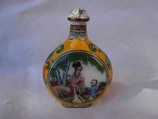 ANTIQUE CHINESE ENAMELED COPPER SNUFF BOTTLE.