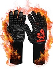 Gants de Barbecue, Gants Anti Chaleur Jusquà 800°C, Antidérapants Silicone Ig...
