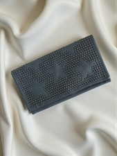 Abro Midium Size Grey Leather Clutch Stars