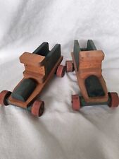 Lot De 2 Voiture Anciennes En Bois Jouet Ancien En Bois Vintage