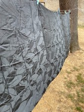 Antique French Black Liquid Leaf Embossed 1930s Satin Fabric UNUSED 2ft11" x 9ft