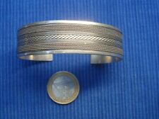 B34 Bracelet Manchette Tressé Vintage Argent Massif 925 Lot Bijou 18gr etnique