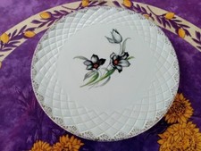 Plat à Tartes ou Gateaux Saint Amand Céranord Semi vitrifié Décor Tulipes Noires