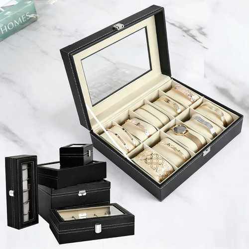Boîte montres luxe cuir - à,