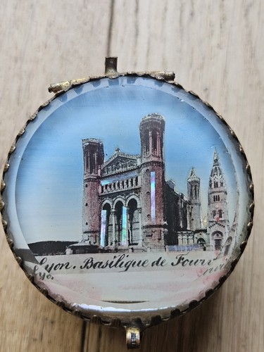 Boite bijoux xix laiton verre - boite,