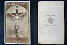 Michel, France, Avignon, Musée, Christ d'ivoire Vintage cdv albumen print