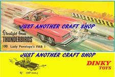 Dinky Jouets 100 Thunderbirds Lady Penelope Fab 1 A3 Affiche Annonce Signe