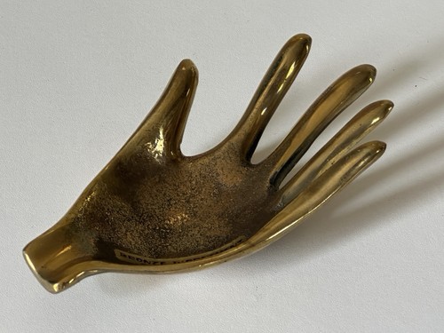 Cendrier main bronze vintage - main,