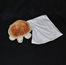 Peluche doudou tortue mouchoir NATURE ET DECOUVERTES brun beige diam 10 cm TTBE