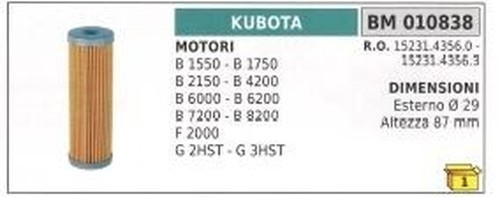 Filtre gasole kubota b1550 - filtre,