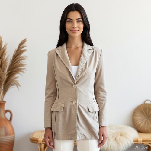 Vintage preppy blazer beige - blazer,