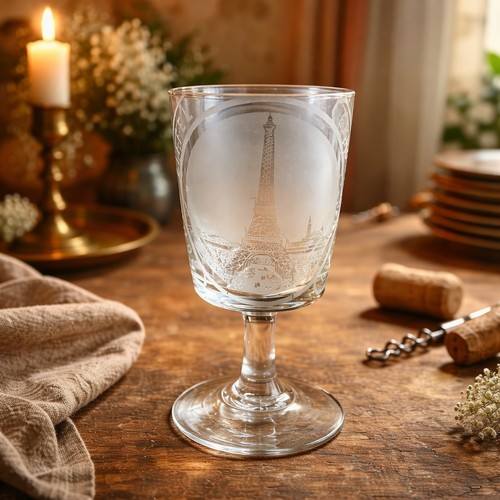 Verre pied ancien soufflé - pied,