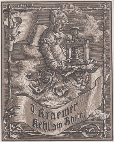 Exlibris planche lithographie - exlibris,